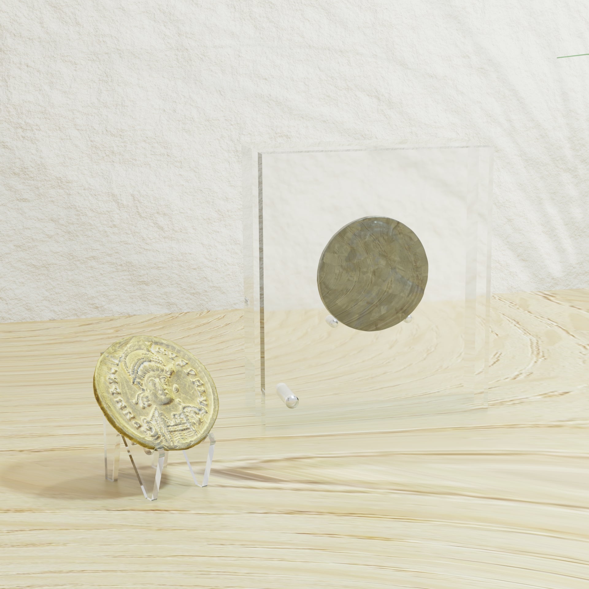 Présentoir monnaie et médaille en plexiglas