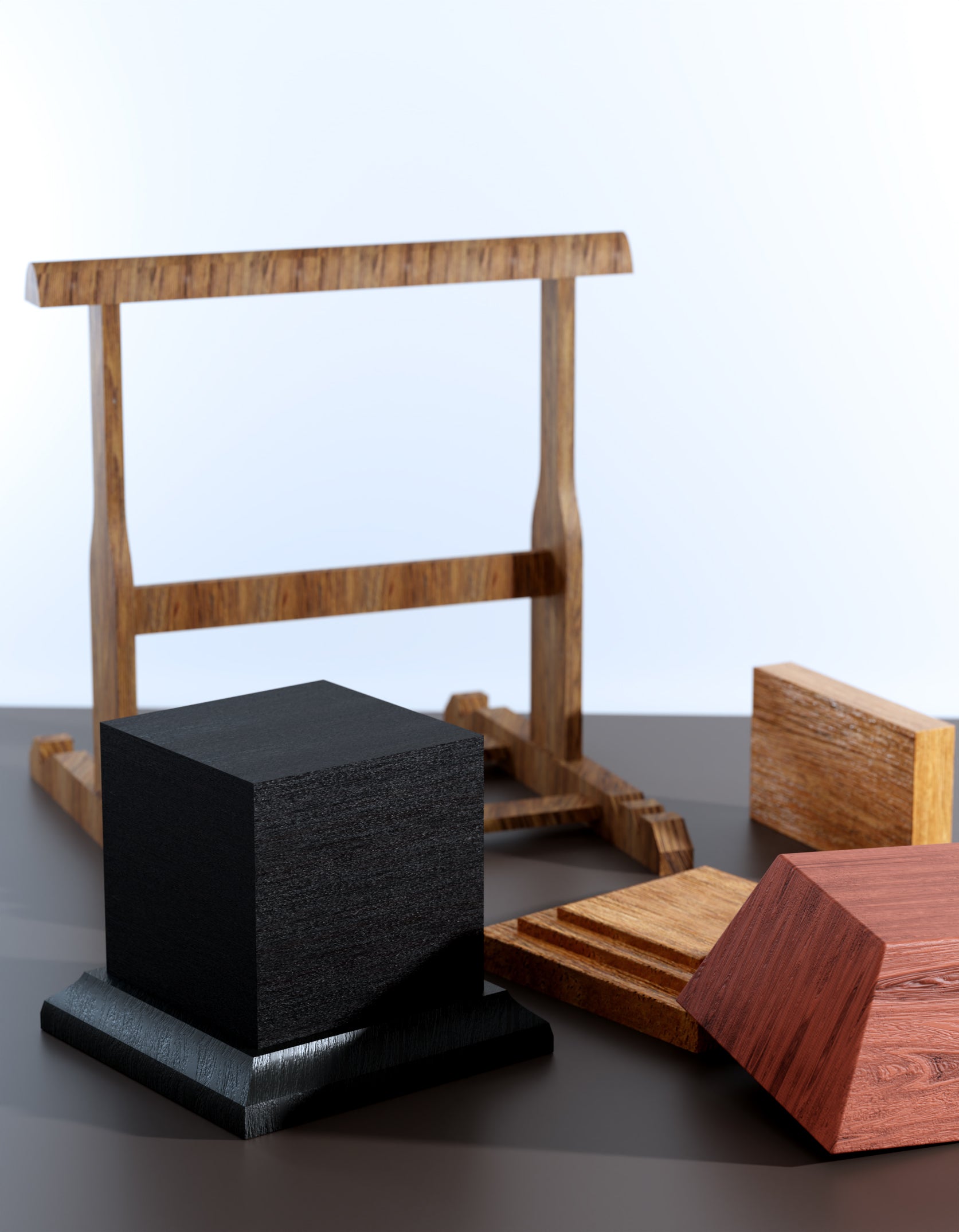 Socle de présentation en bois massif -BD1