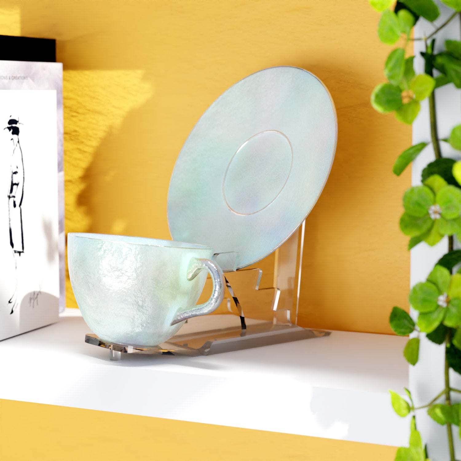Plexiglas Display Stand for Saucer & Cup - Small