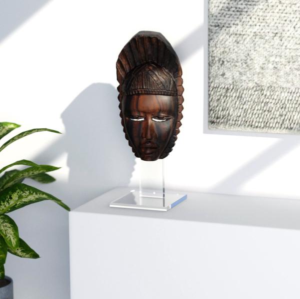 Socle pour masque plexi - Hauteur du masque entre 20 et 38 cm 