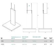 Socle pour masque plexi - Hauteur du masque entre 20 et 38 cm 