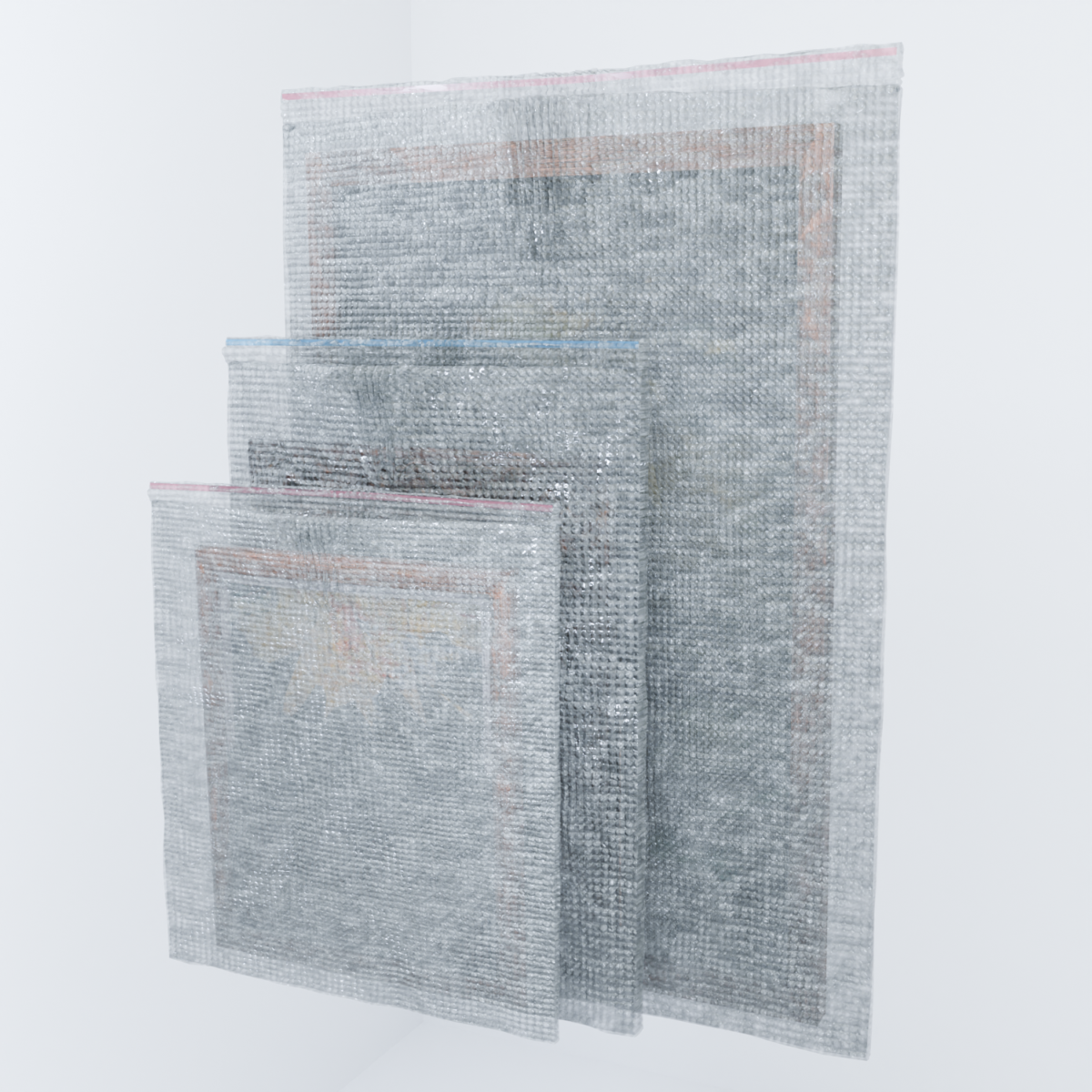 5 POCHETTES BULLES - 96x96 cm 