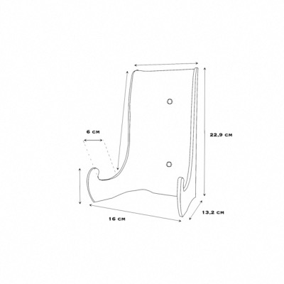 Présentoir plexiglas pour assiette  présentation droite - GE4,6