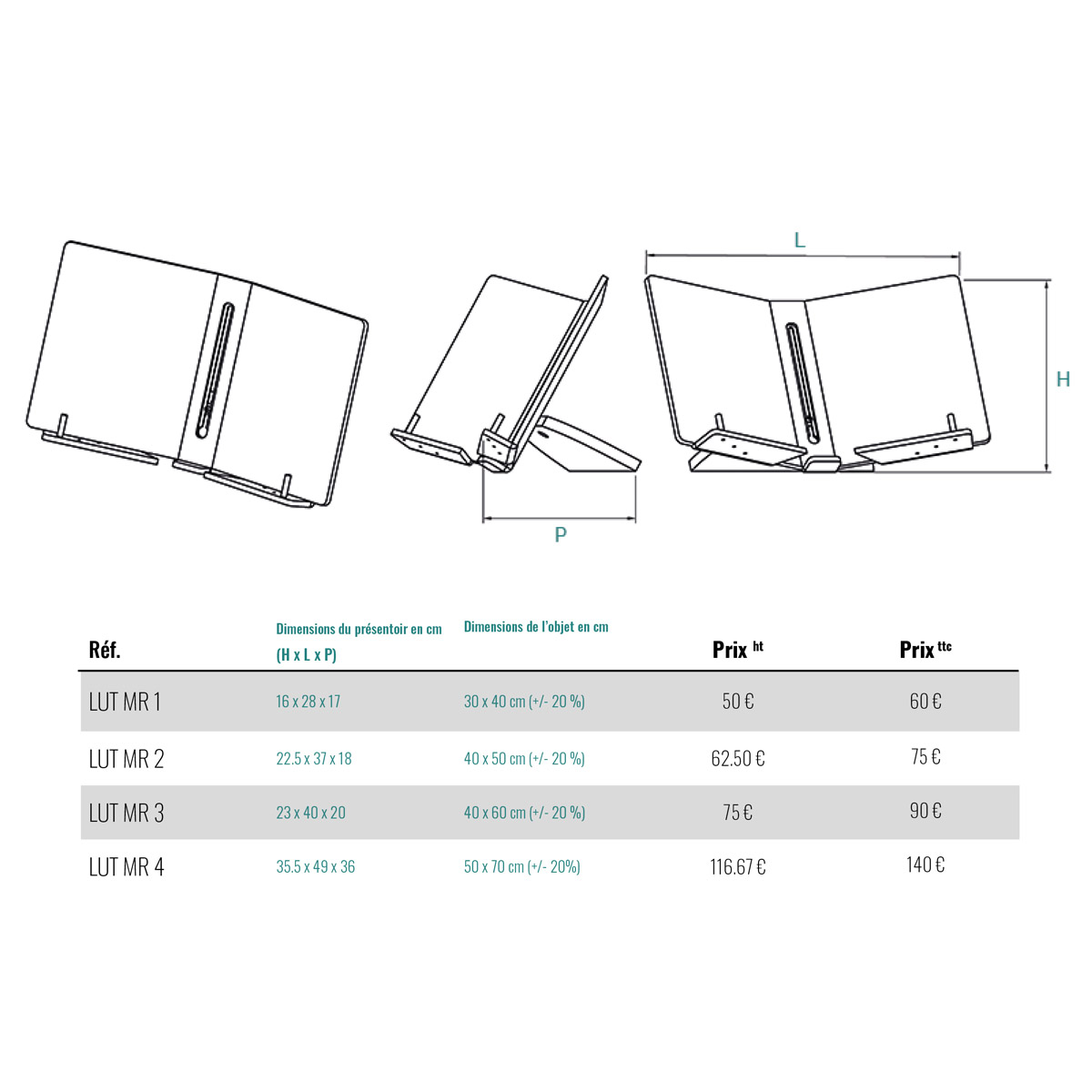 Présentoir plexiglas livres ouverts - Supports livres