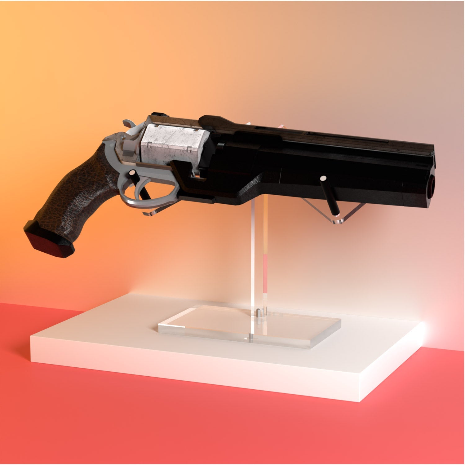 Présentoir en plexiglas réglable pour Armes de Poing