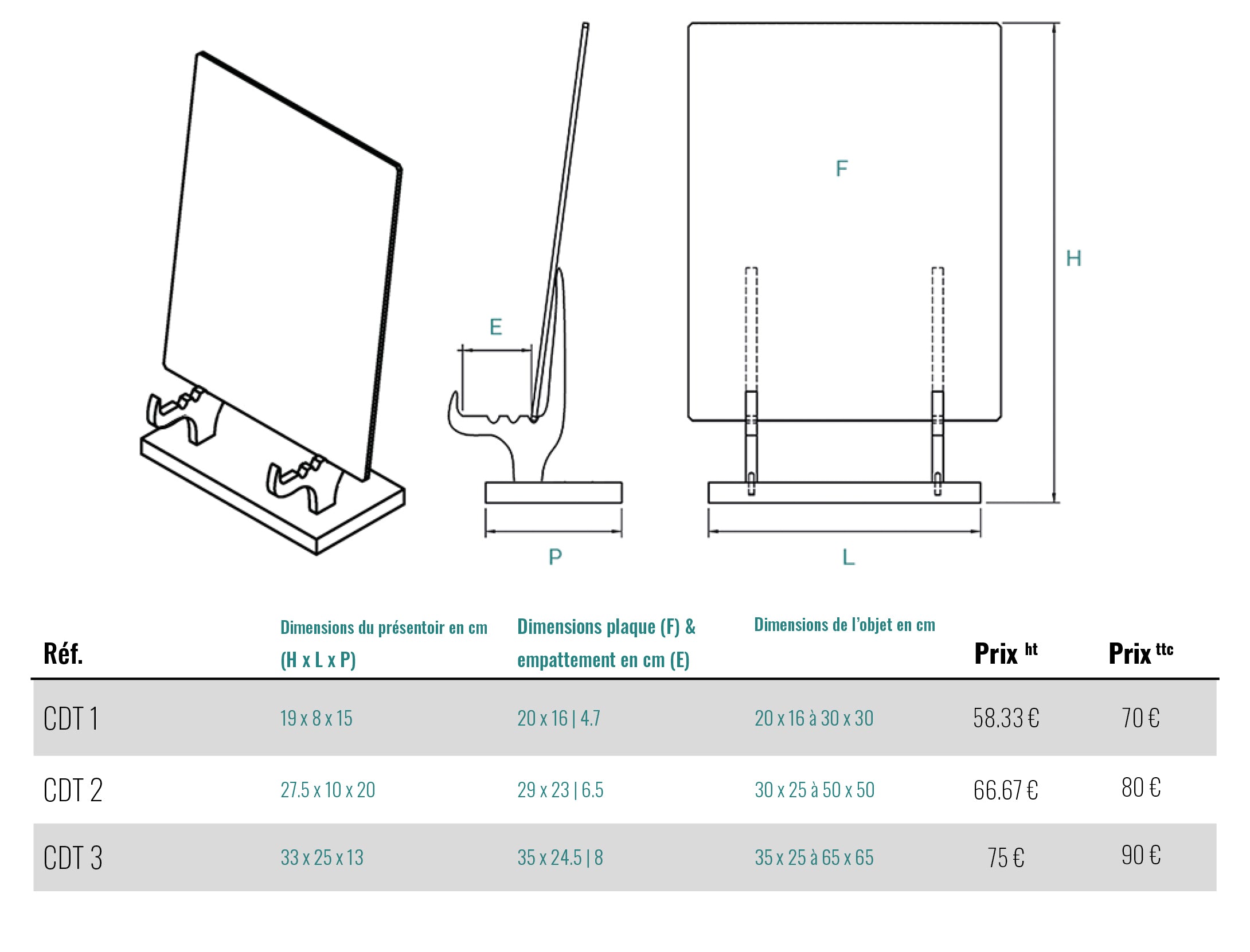 Présentoir Plexiglas | Présentoir Plexiglas pour Tableaux & Livres - CDT3