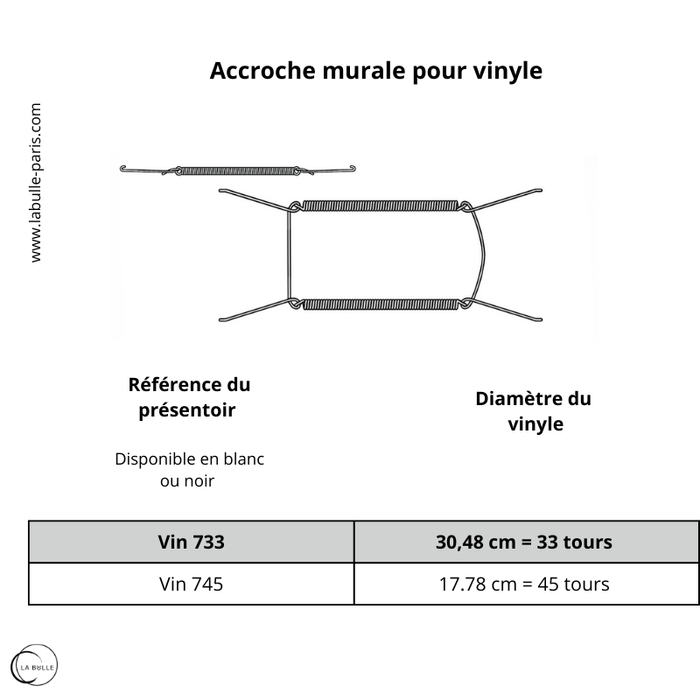 Accroche vinyle murale - Support mural vinyle : 45 tours & 33 tours
