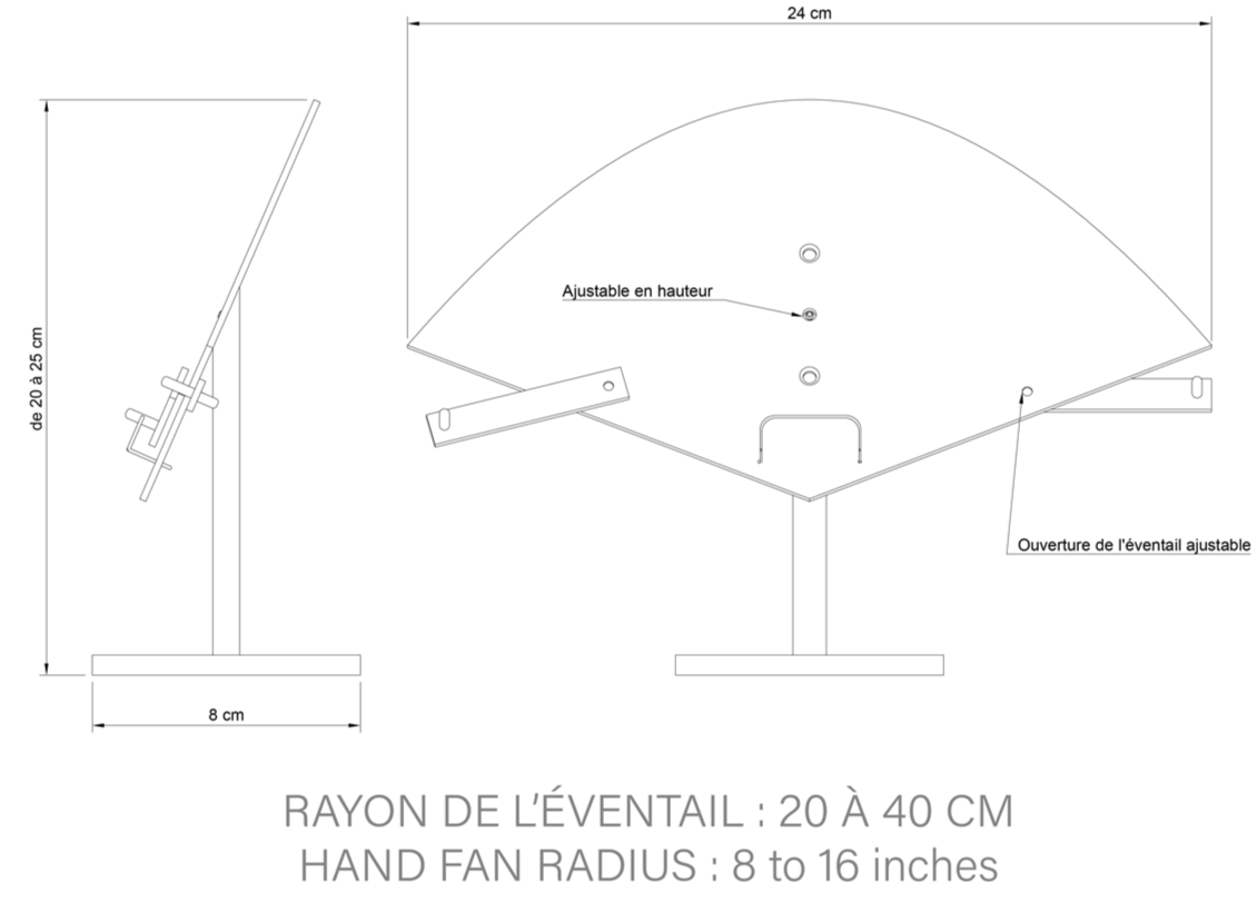 Présentoir plexiglas pour Eventail - Petit