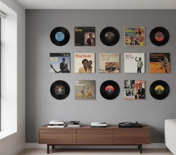 Accroche vinyle murale - Support mural vinyle : 45 tours & 33 tours