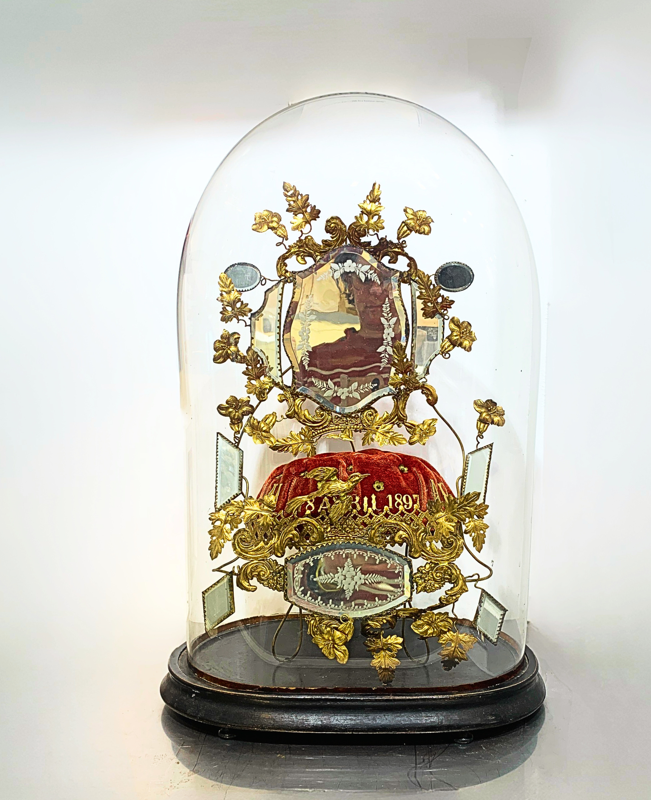 Globe en verre ancien multi miroirs - XXe - Décoration vintage