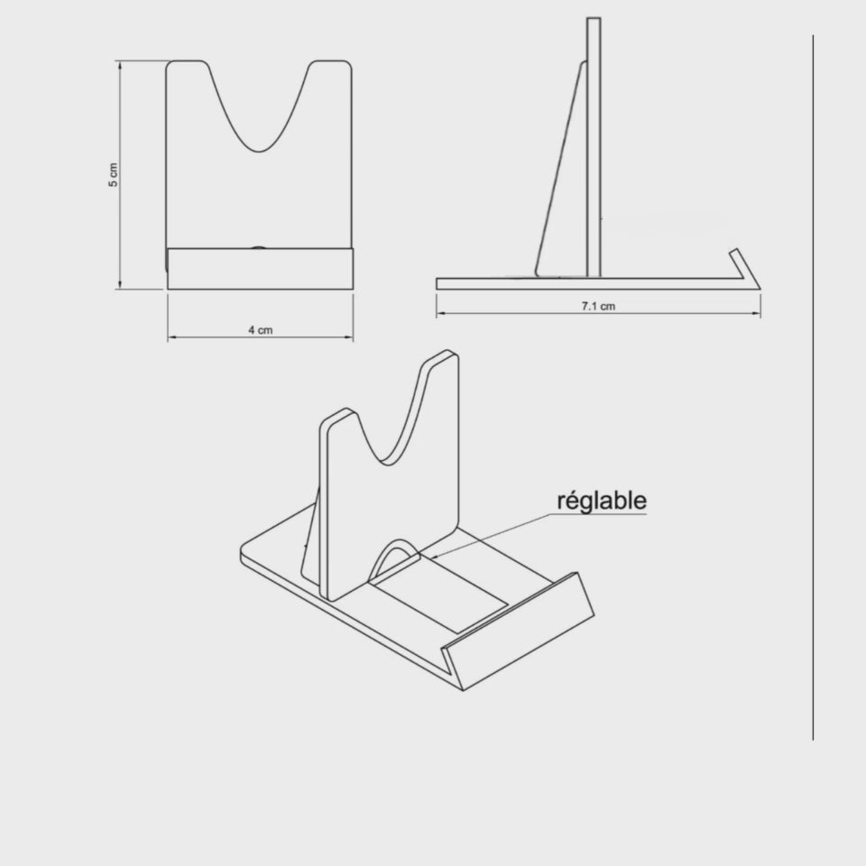 Présentoir en Plexiglas coulissant