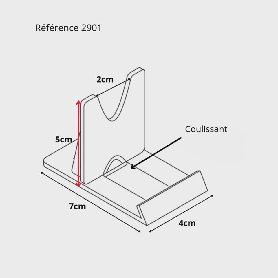 Présentoir en Plexiglas coulissant