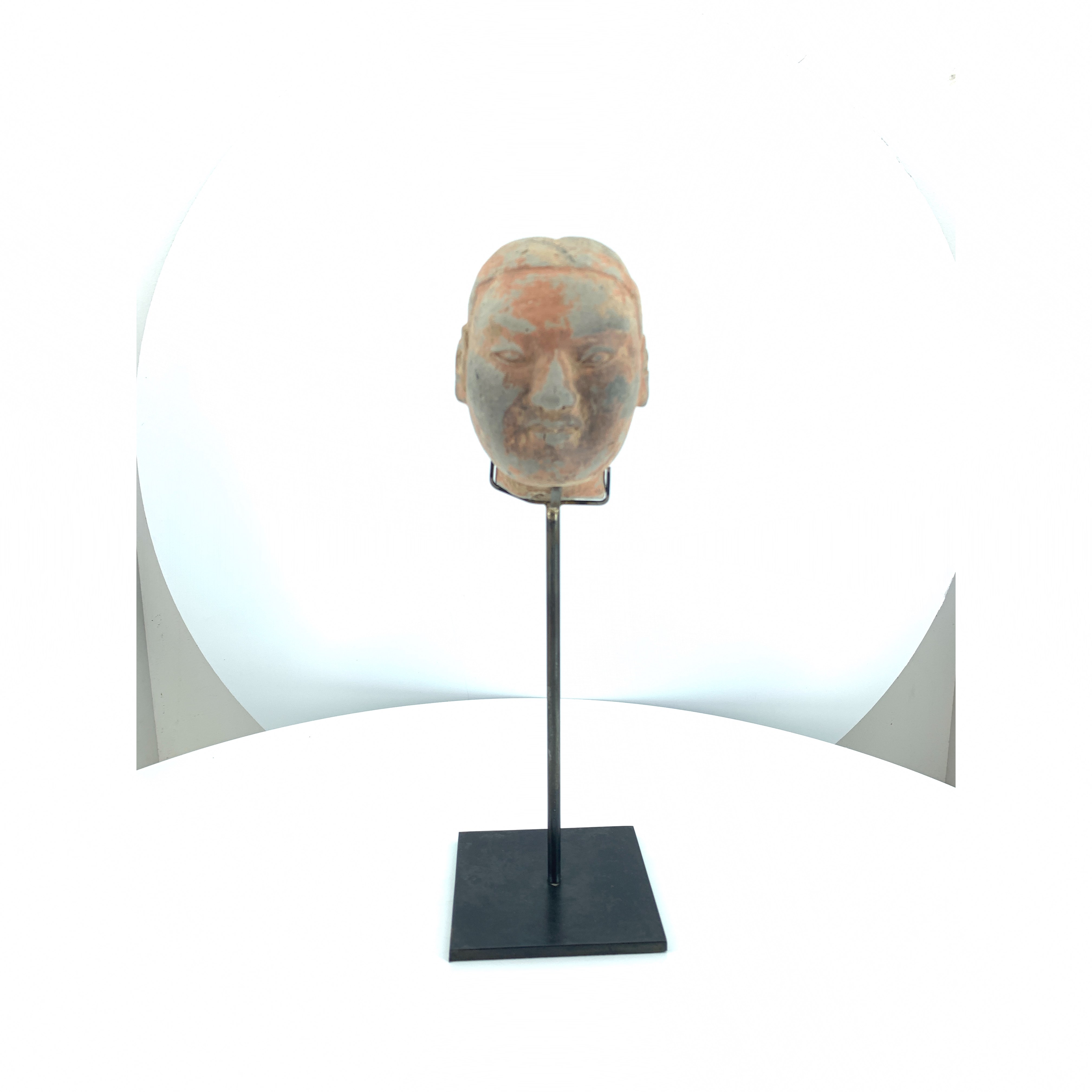 support présentoir soclage d'une tête sculptée avec griffes de maintien 