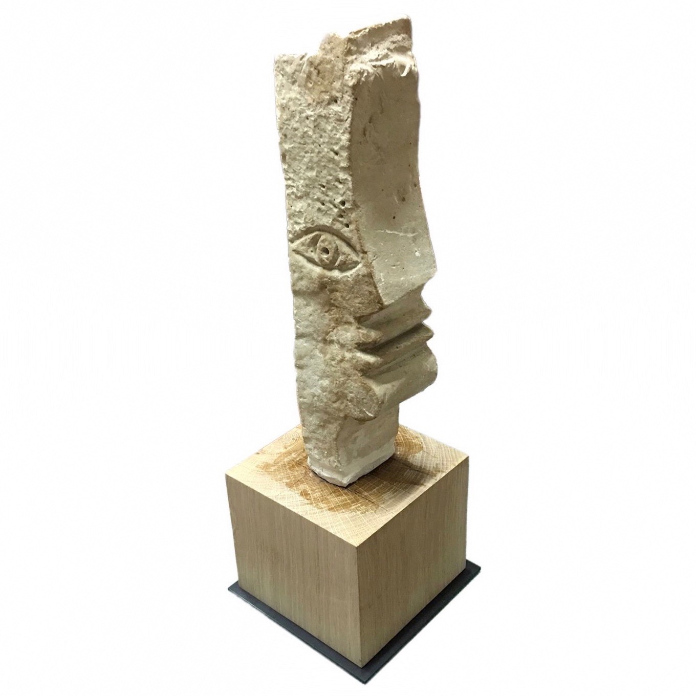 t^te sculpte de Georges braque sur son socle en bois non patin 