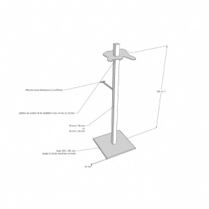 plan 3D pour la réalisation d'un socle sur mesure pour sculpture 